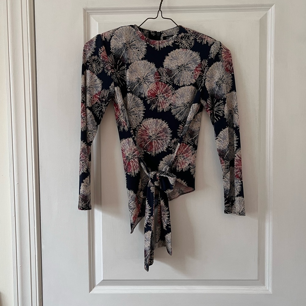 Firework Patterned Top with Padded Shoulders